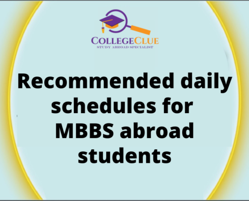 Recommended daily schedules for MBBS abroad students